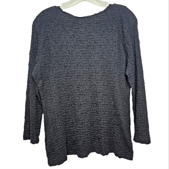 Croft and Barrow Long Sleeve Lightweight Black Textured Shirt Medium - Picture 2 of 7